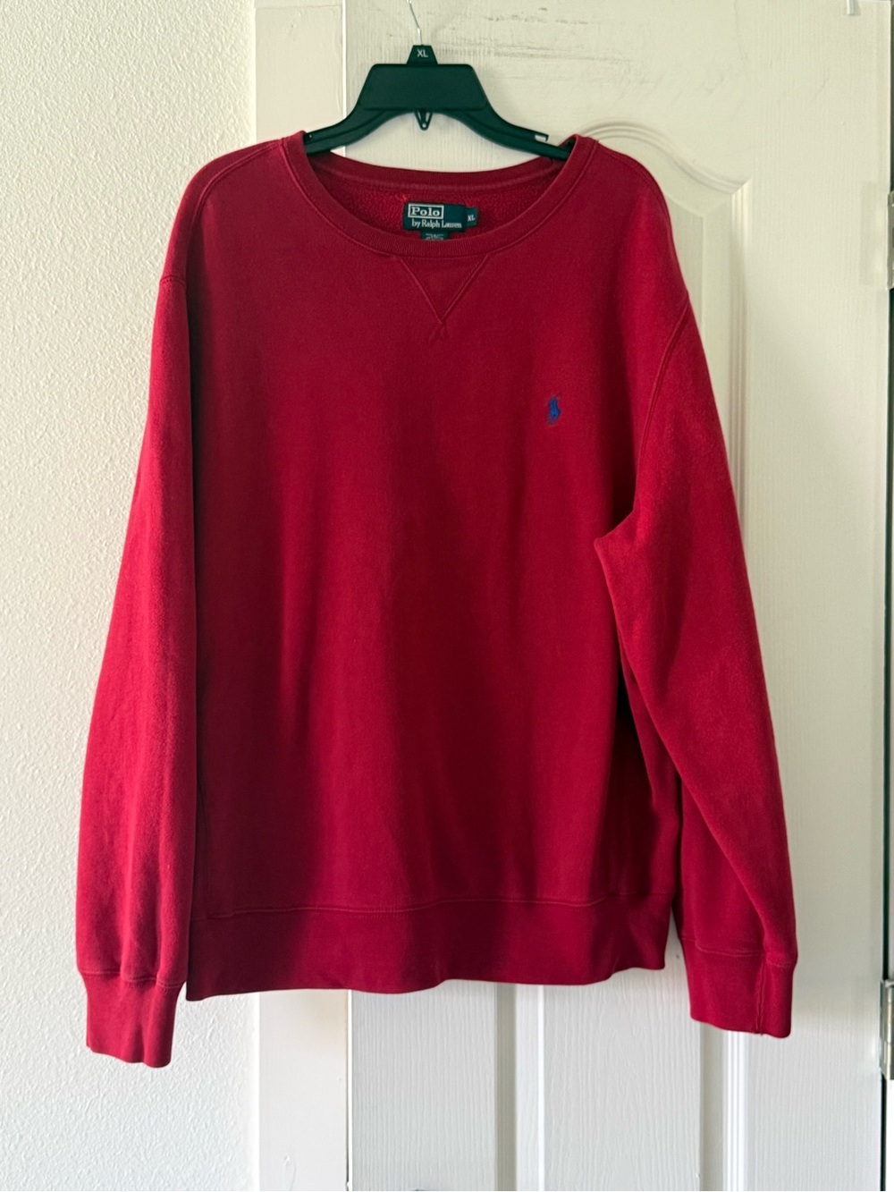Polo Ralph Lauren Men’s XL Red Crewneck Sweatshirt Blue Pony Logo